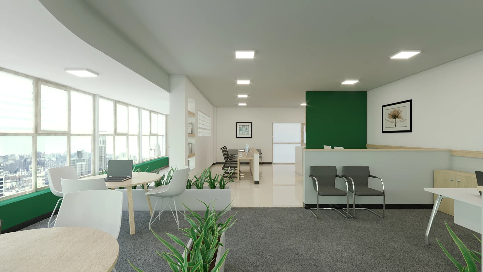 Liheket Reasestate Marketing, Modern Open Office Interior Design, Addis Ababa