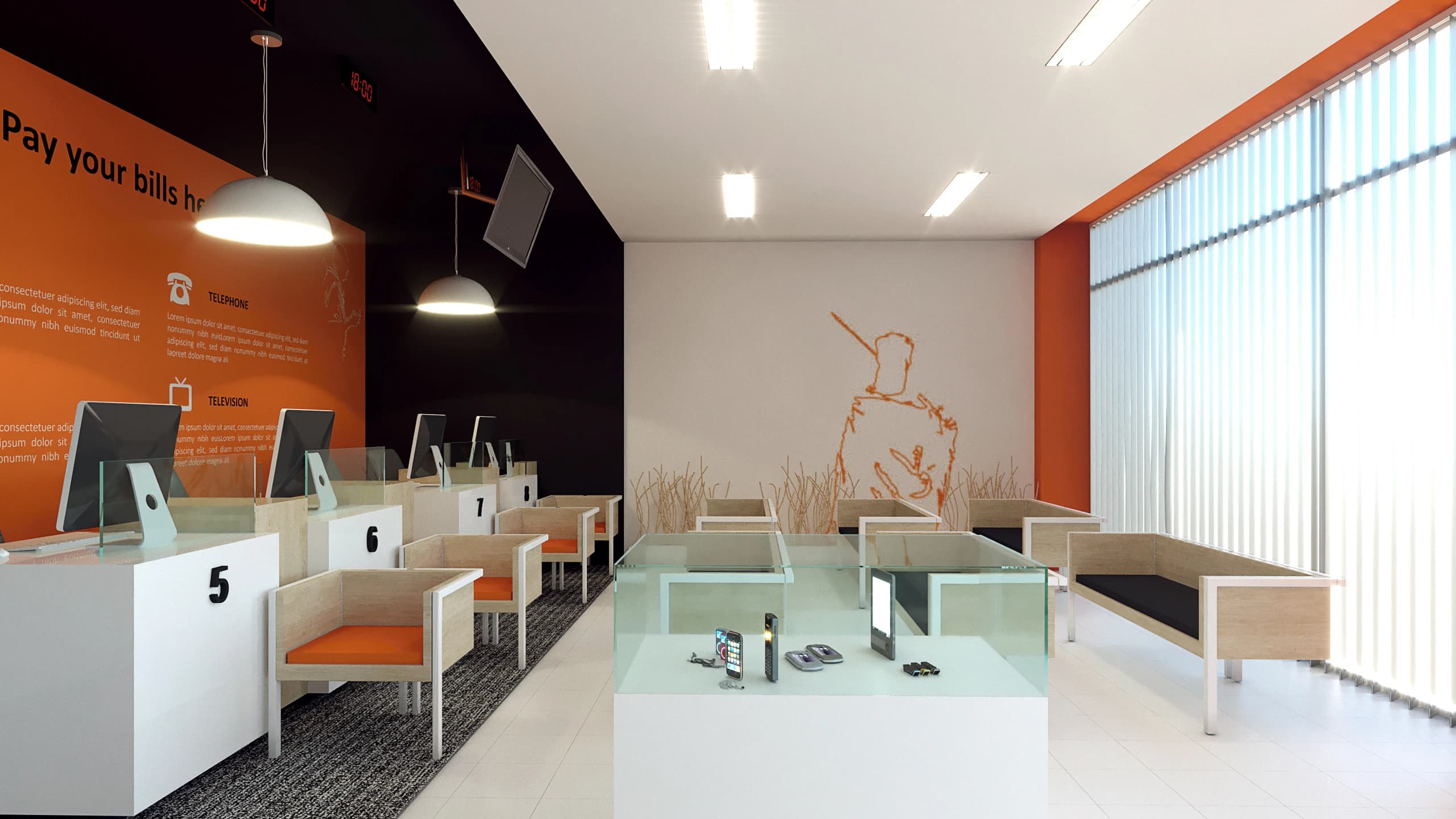 Lehulu Payment Center, Interior Design, Ethiopia`